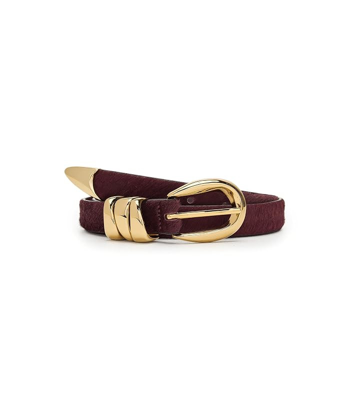 Madewell Triple Metal Keeper Belt: Haircalf Women's Belts Cabernet : XS, Leather | Zappos.com