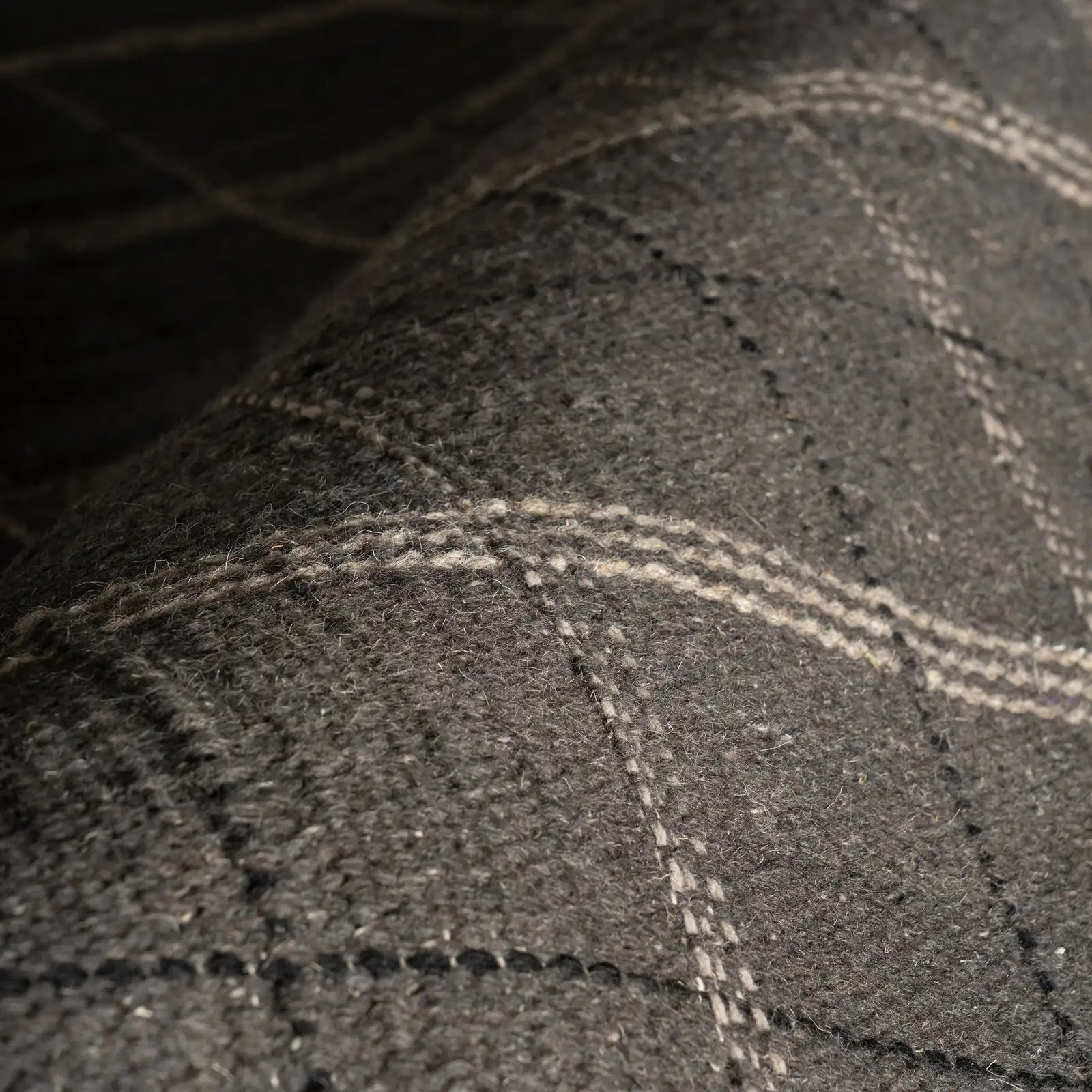 Downing Plaid Wool Rug by Nate Berkus | Black | Rugs USA