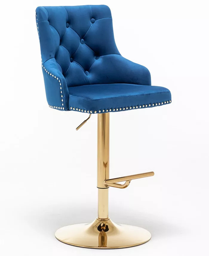 Best Master Furniture Brightcast Tufted Bar Stools, 2 Piece & Reviews - Furniture - Macy's | Macys (US)