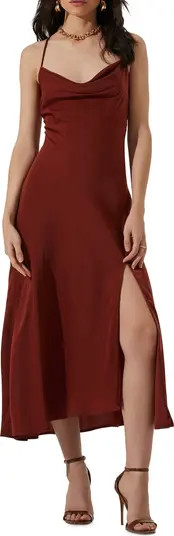 Gaia Cowl Neck Satin Dress | Nordstrom Rack