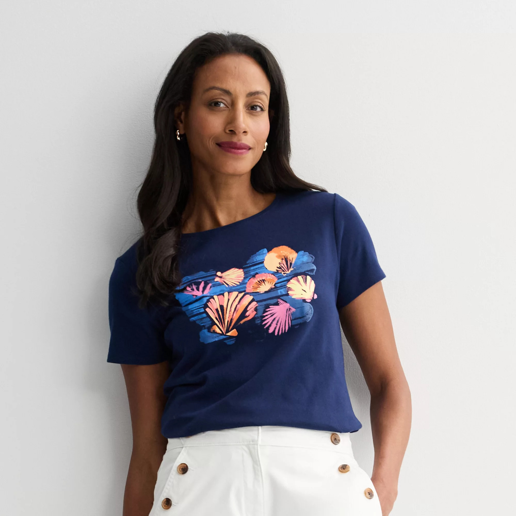 Women's Croft & Barrow® Essential Short Sleeve Graphic Tee | Kohl's