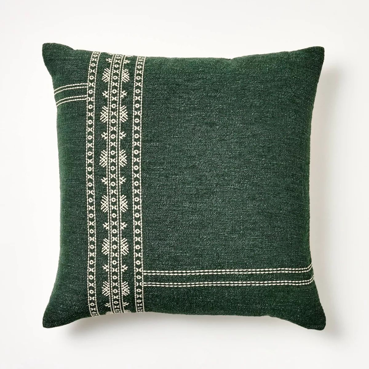 Oversized Embroidered Square Throw Pillow Sage Green/Cream - Threshold™ designed with Studio Mc... | Target
