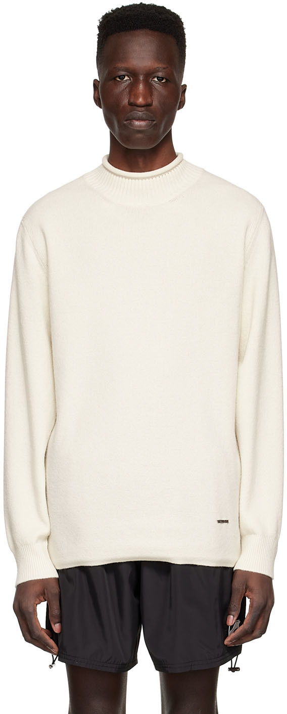 We11done Off-White Cashmere Sweater | SSENSE