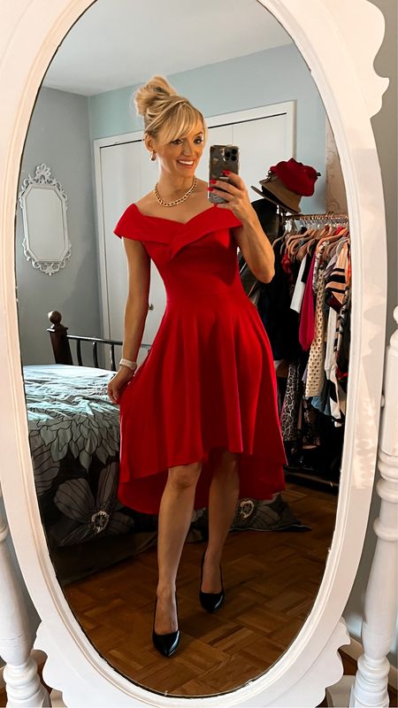 Red off the shoulder hi lo evening dress only $32.99 with a 40% promo code IJ85UYC4! While supplies last. I am in a small with multiple colors available! - wedding guest dress - cocktail dress - formal dress - Amazon Fashion - Amazon finds - Amazon deal - Amazon deals - Amazon coupon - Amazon coupons 



#LTKwedding #LTKsalealert #LTKunder50