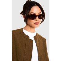 Womens Tortoiseshell Rectangular Sunglasses - Brown - One Size | boohoo (US & Canada)