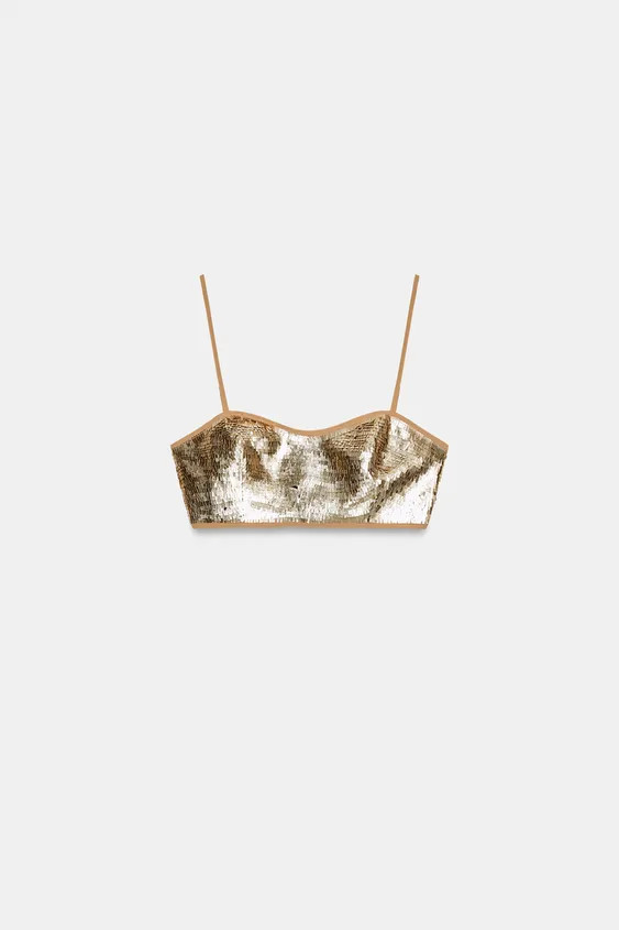 SEQUINNED CROP TOP | Zara US