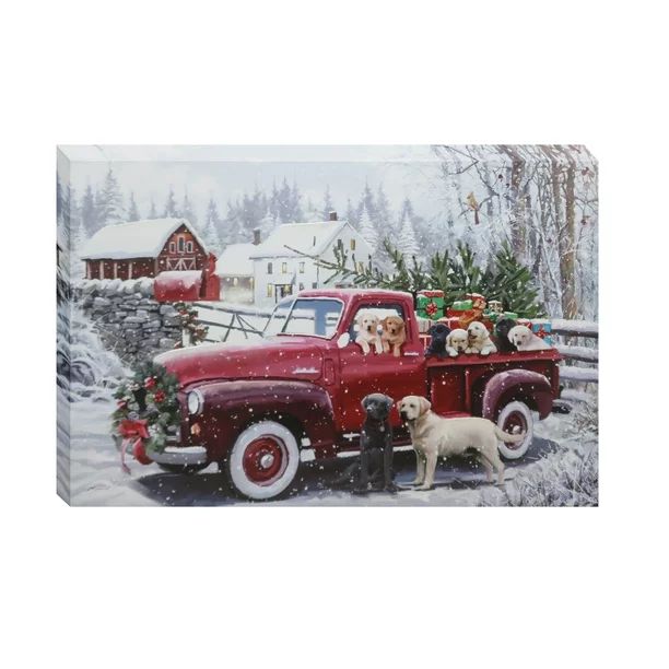 Holiday Time Red Trucks Canvas Wall Décor 23x35 | Walmart (US)