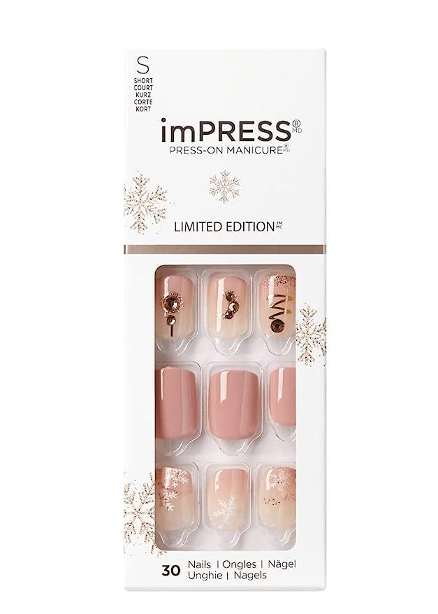 Kiss ImPress Press-On Manicure Short Length Nails IM25X Faithful Christmas Limited Edition | Amazon (US)