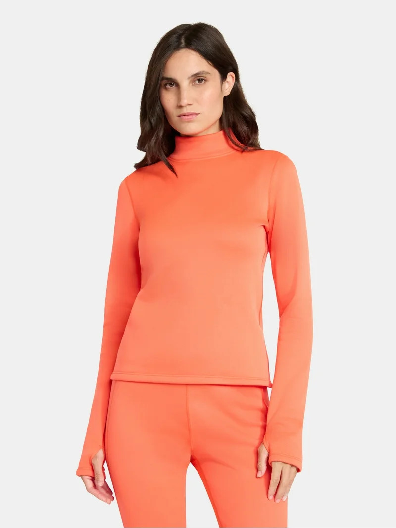 Ozark Trail Women's Warmest Thermal Long Sleeve Fleece Mockneck Top, Sizes XS-XXL | Walmart (US)