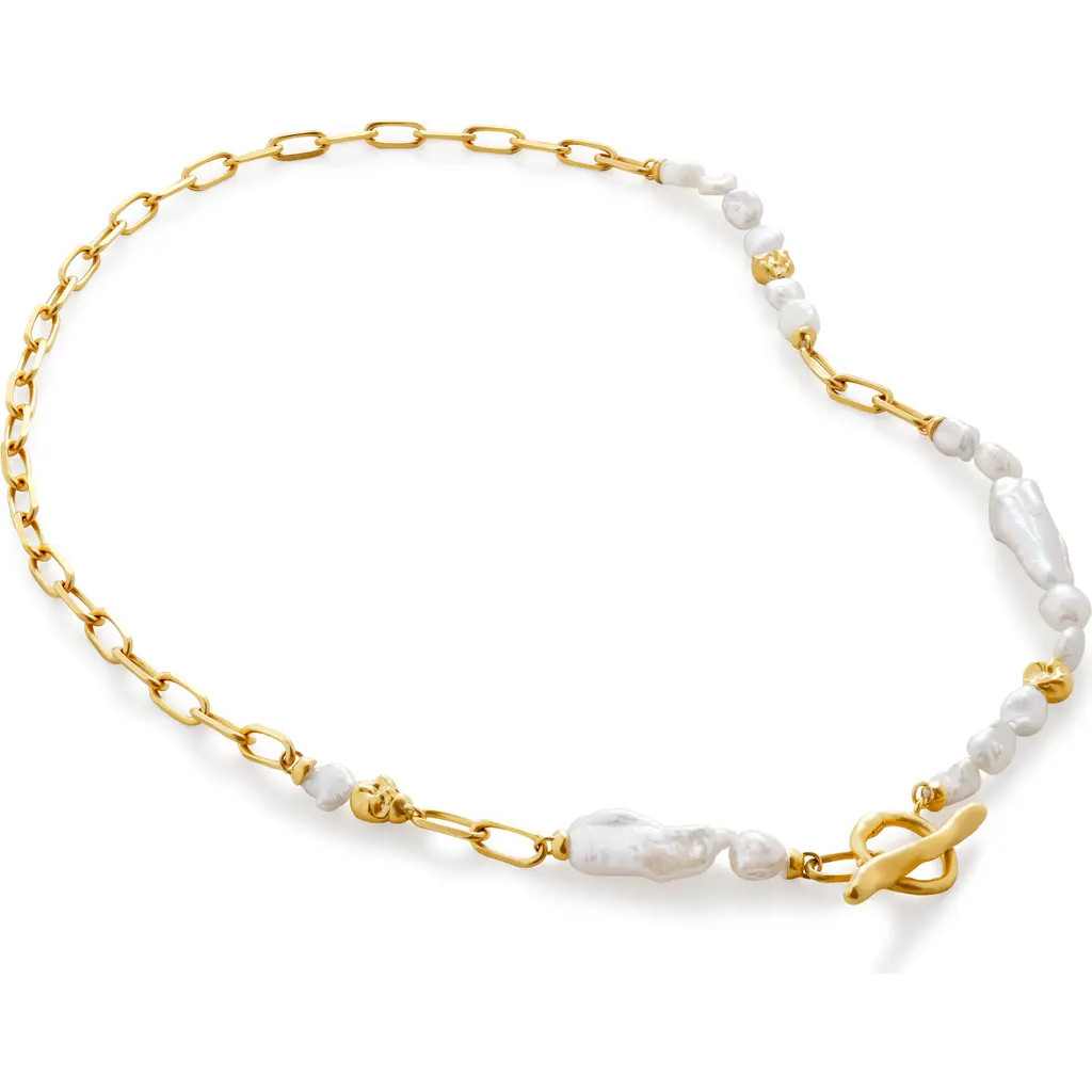 Monica Vinader x Amy Powney Keshi Pearl Necklace in 18Ct Gold Vermeil /Pearl at Nordstrom | Nordstrom