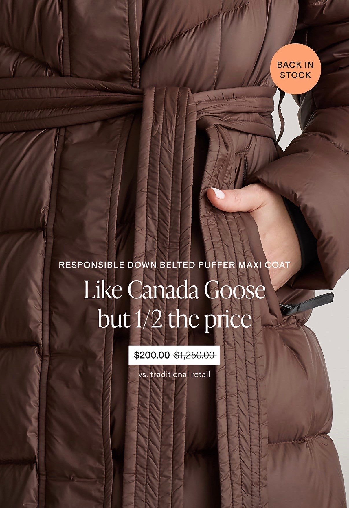 Wrap yourself in ultimate comfort with our Responsible Down Belted Puffer Maxi Coat, offering full-body coverage while maintaining a modern, polished aesthetic. This coat is crafted from 100% recycled nylon that is both water-repellent and wind-resistant and features a soft satin finish with a subtly peached handfeel. The sleek silhouette is enhanced by a removable belt, allowing you to cinch the waist for a flattering fit or wear it loose for a relaxed look. Bonus: Our down products are sourced responsibly to ensure best practices in animal welfare. Meet your new winter wardrobe essential and enjoy it for years to come.

Engineered to keep you comfortable in up to -39°F / -40°C

#jacket #jackets #coat #downjacket #puffer #pufferjacket #quince #markdown #sale #majorsale #deal #dealoftheday #winter #wintercoat #winterstyle #winterwardrobe #winterfashion #winterjacket #snow #ladies #ladiesstyle #christmas #gift #giftidea #present 

#LTKHoliday #LTKSaleAlert #LTKSeasonal