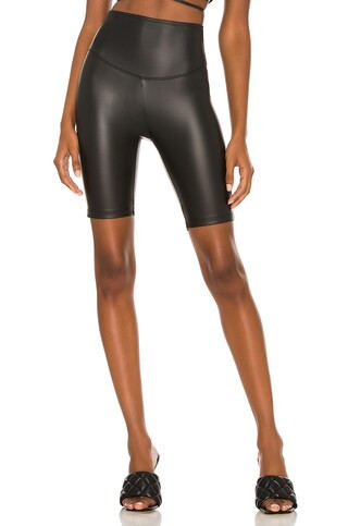 Yummie Faux Leather Biker Short in Black from Revolve.com | Revolve Clothing (Global)