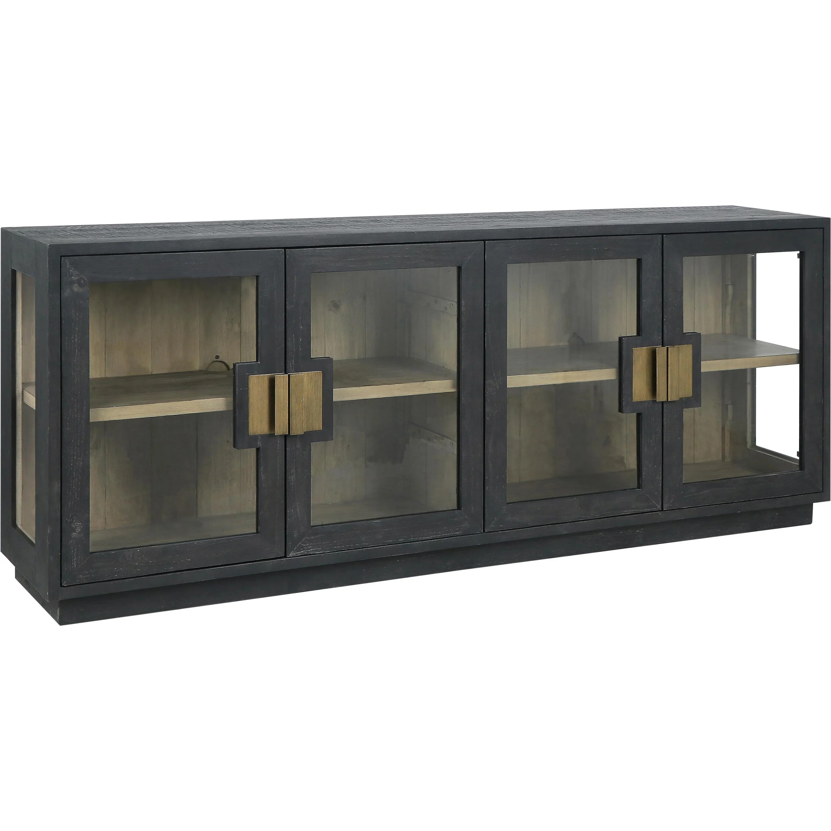 Larson 90" Glass Reclaimed Pine Wood Sideboard | Layla Grayce
