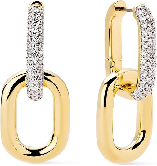 Ana Luisa Ash Double Hoop Earrings for Women - 14K Gold Plated, Silver & Two-Tone - Lightweight, ... | Amazon (US)