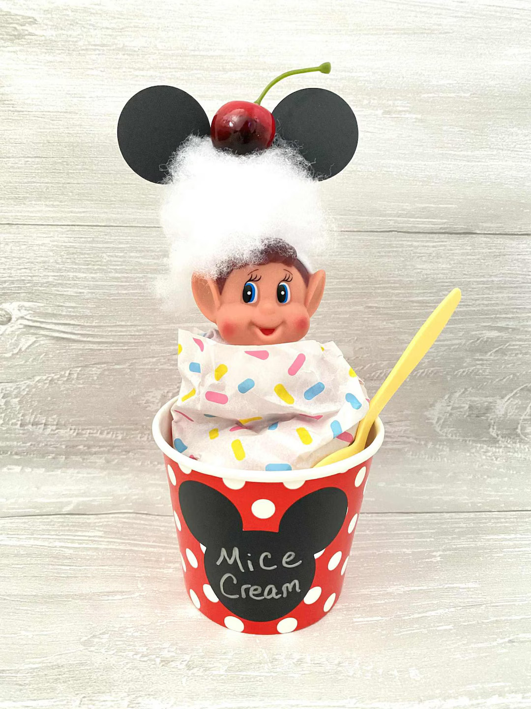 Christmas Elf Disney Mice Cream Elf Scene - Etsy | Etsy (US)