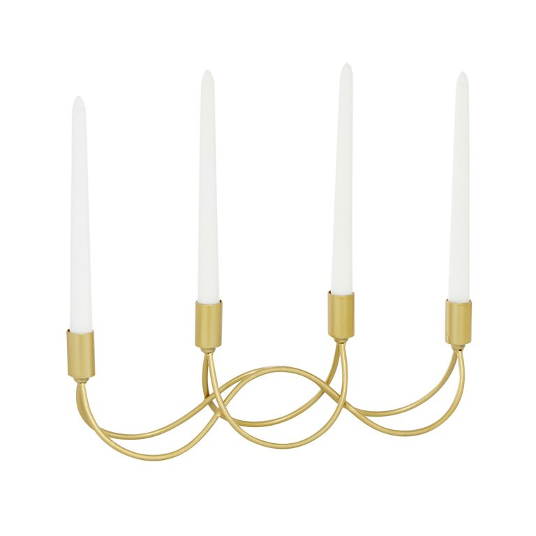CosmoLiving by Cosmopolitan 4 Holder Gold Metal Candelabra | Walmart (US)