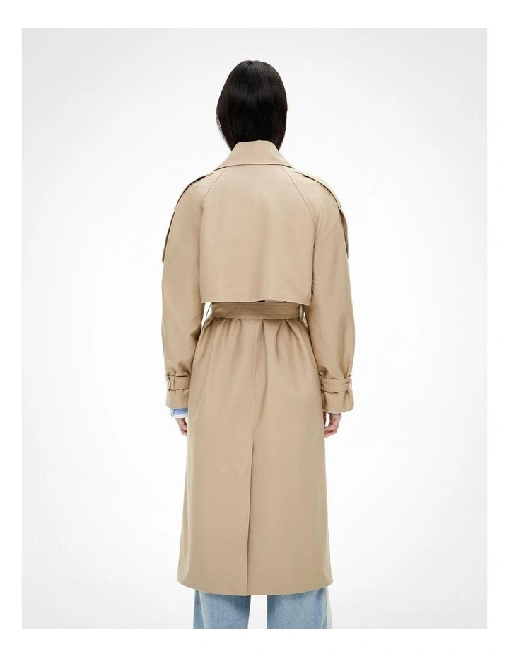 WitcherySnap Front Trench Coat in Dark Sand | Myer