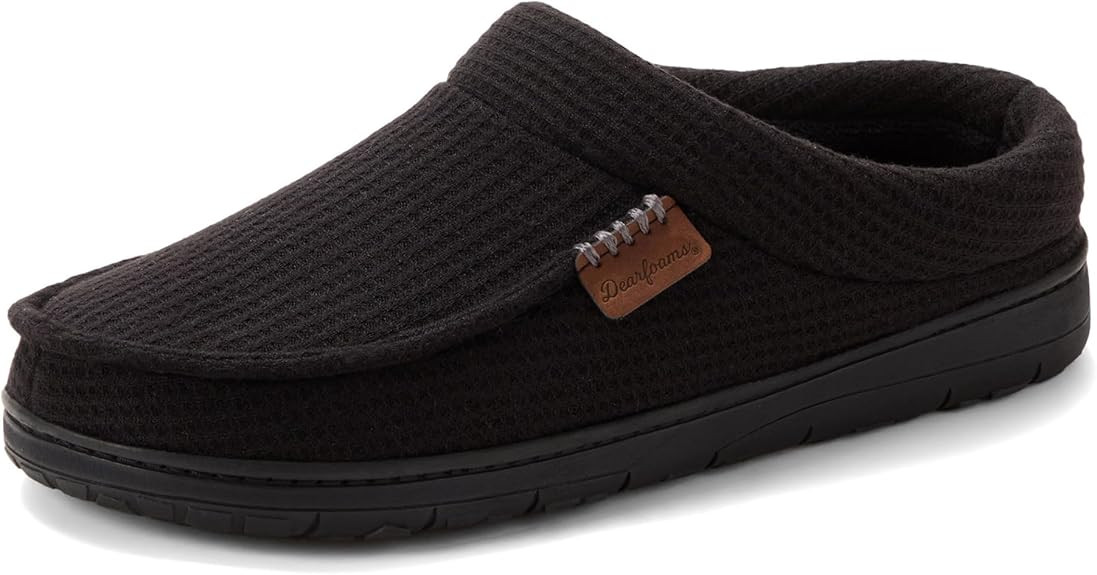Dearfoams Men’s Brendan Indoor/Outdoor Breathable Memory Foam Clog House Shoe with Wide Widths ... | Amazon (US)