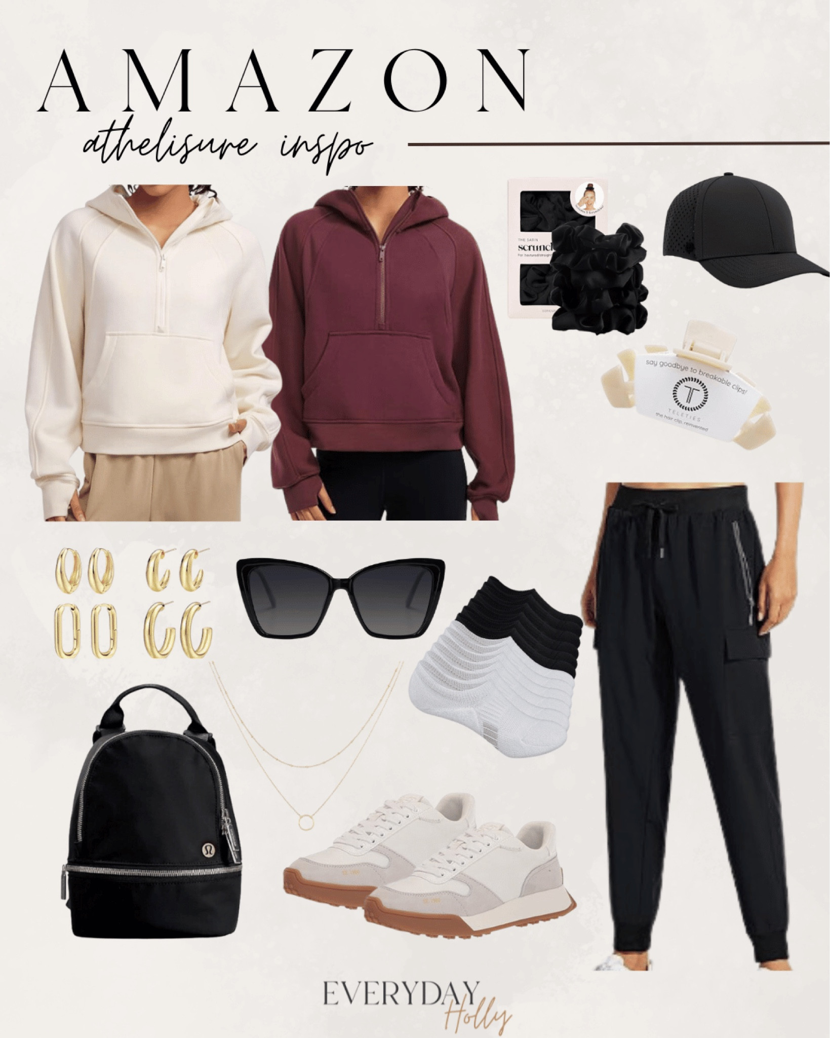 Athleisure Inspo 

Sneakers  joggers  backpack  hoodie  pullover  claw clip  hat  scrunchies  EverydayHolly

#LTKOver40 #LTKStyleTip #LTKActive