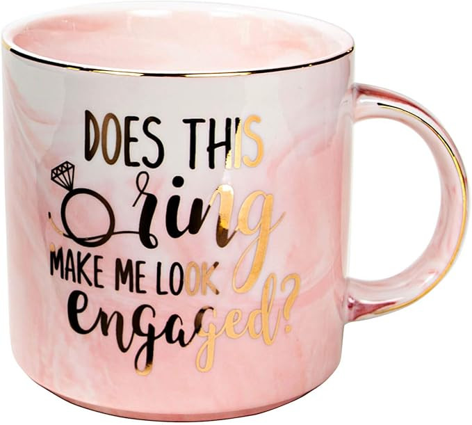VILIGHT Engaged Mug Engagement Gifts for Her and Bride to Be - Dose This Ring Make Me Look Engage... | Amazon (US)