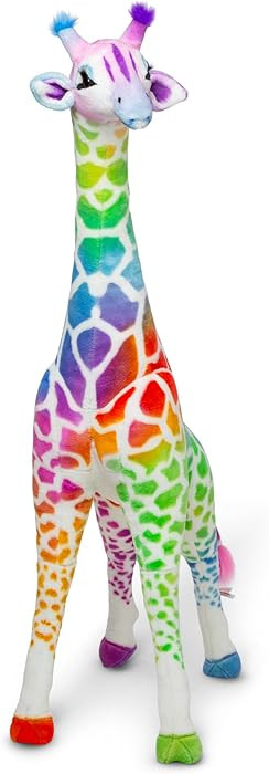 Melissa & Doug Rainbow Giraffe Lifelike Plush | Amazon (US)