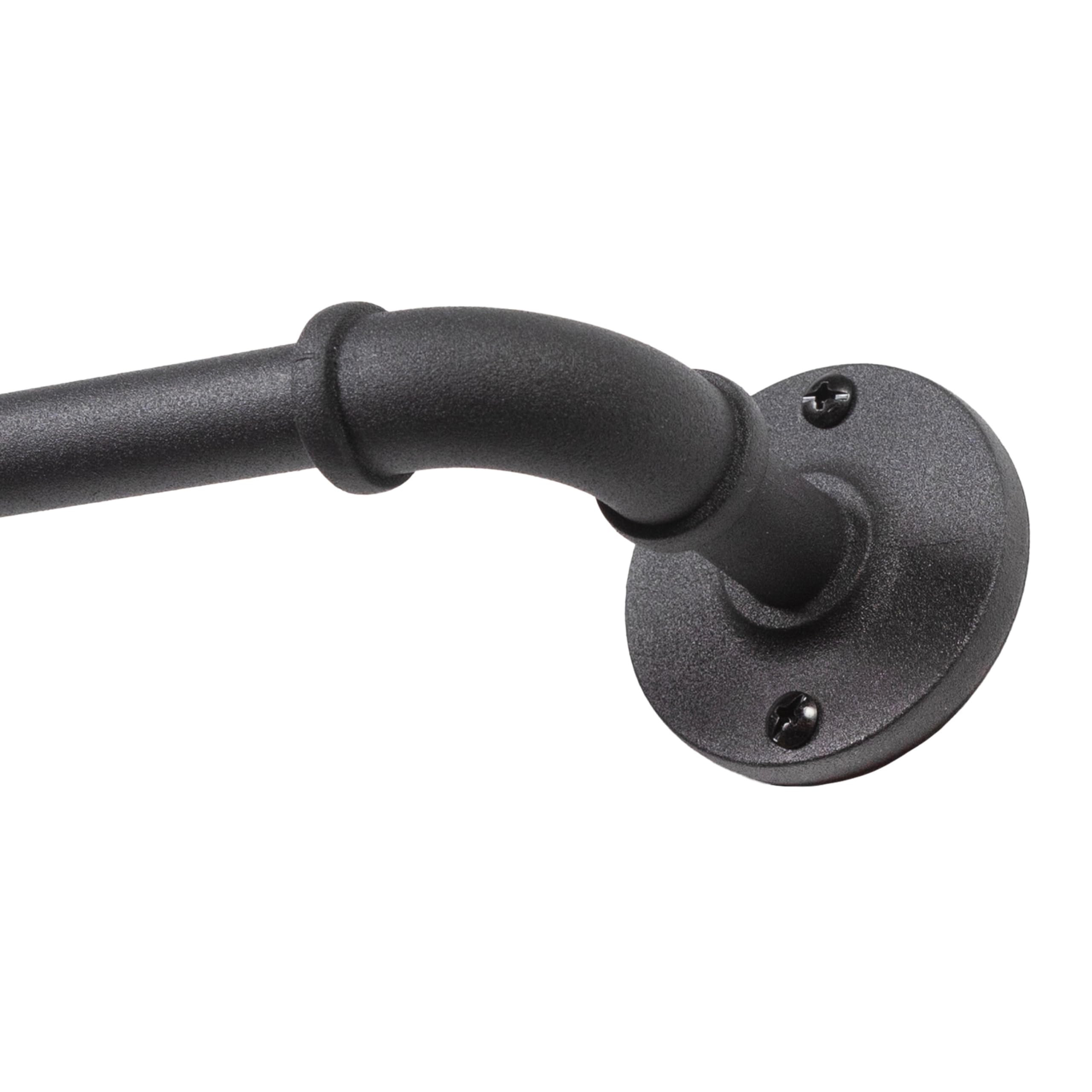 Kenney Adler Indoor/Outdoor Black Curtain Rod - Adjustable 48 to 84 Inches for Windows, Patio - T... | Amazon (US)