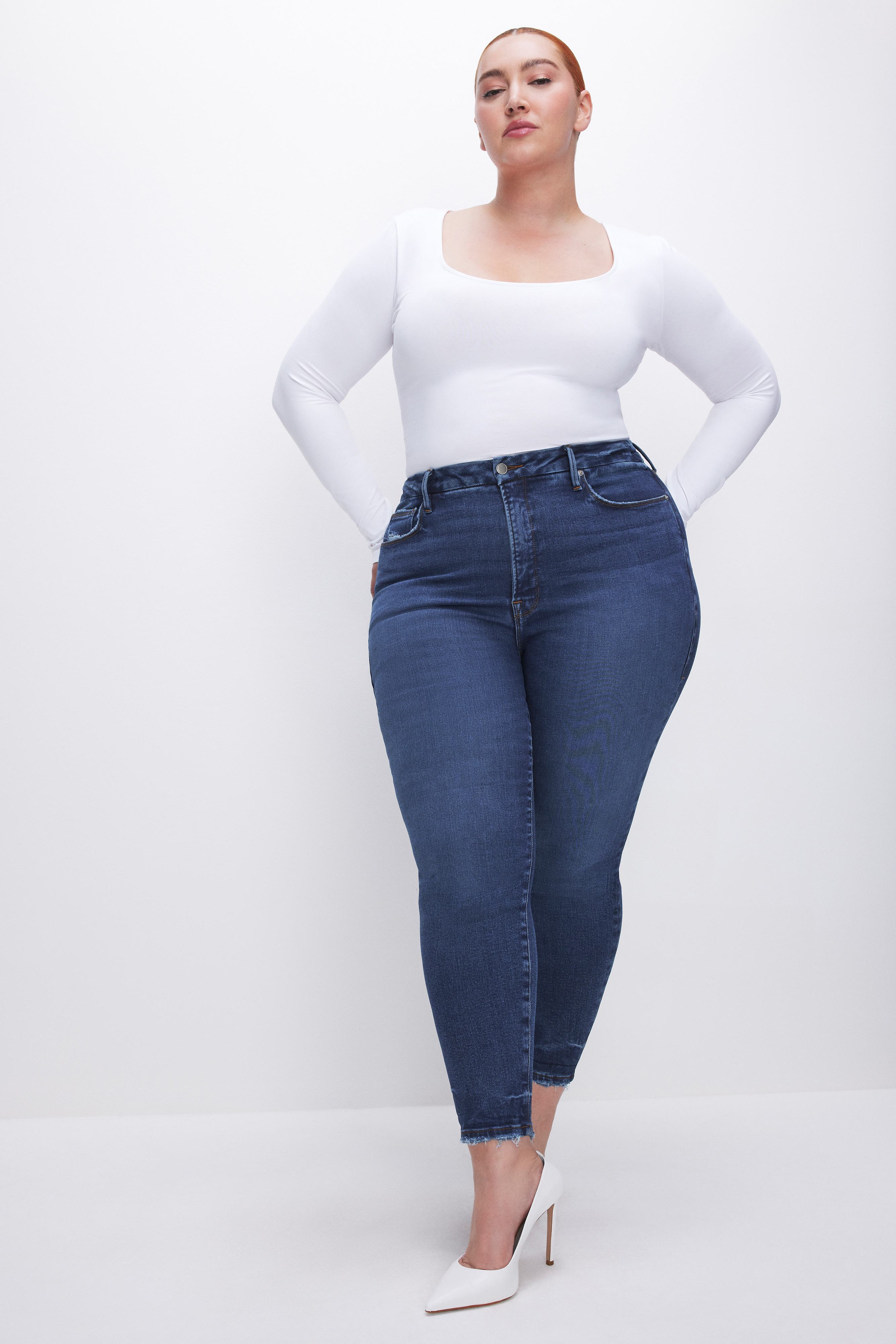 GOOD LEGS SKINNY CROPPED LIGHT COMPRESSION JEANS | Good American