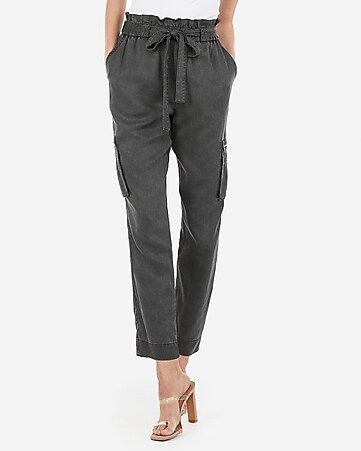 High Waisted Paperbag Utility Cargo Pant | Express