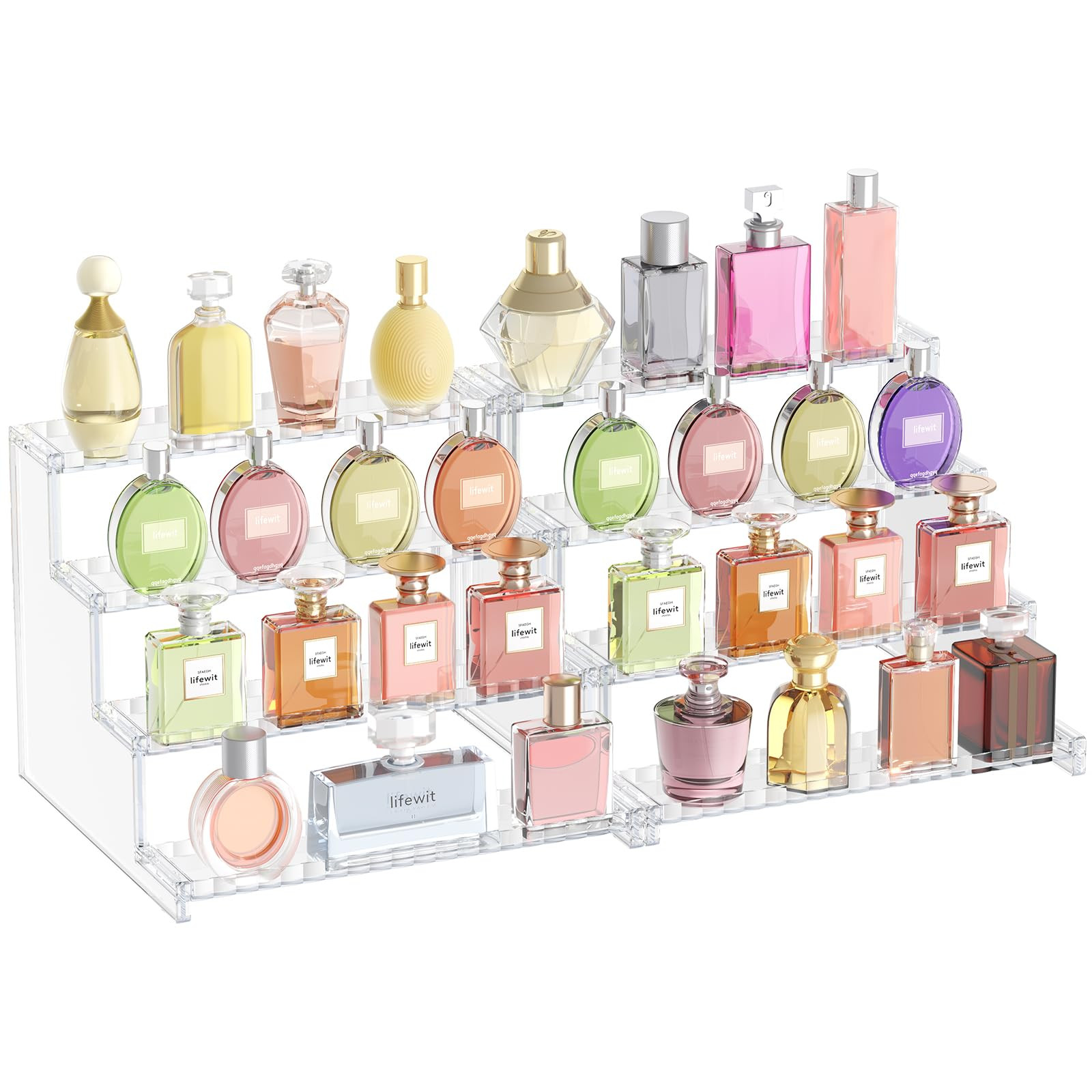Lifewit 4-stufiger transparenter Parfümständer mit Gitter, Kunststoff Parfüm Organizer Auslage... | Amazon (DE)