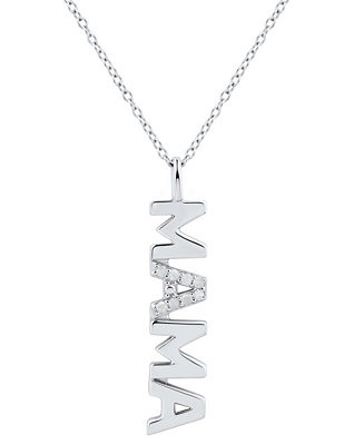 Diamond "MAMA" Pendant Necklace (1/10 ct. t.w.) in Sterling Silver | Macys (US)