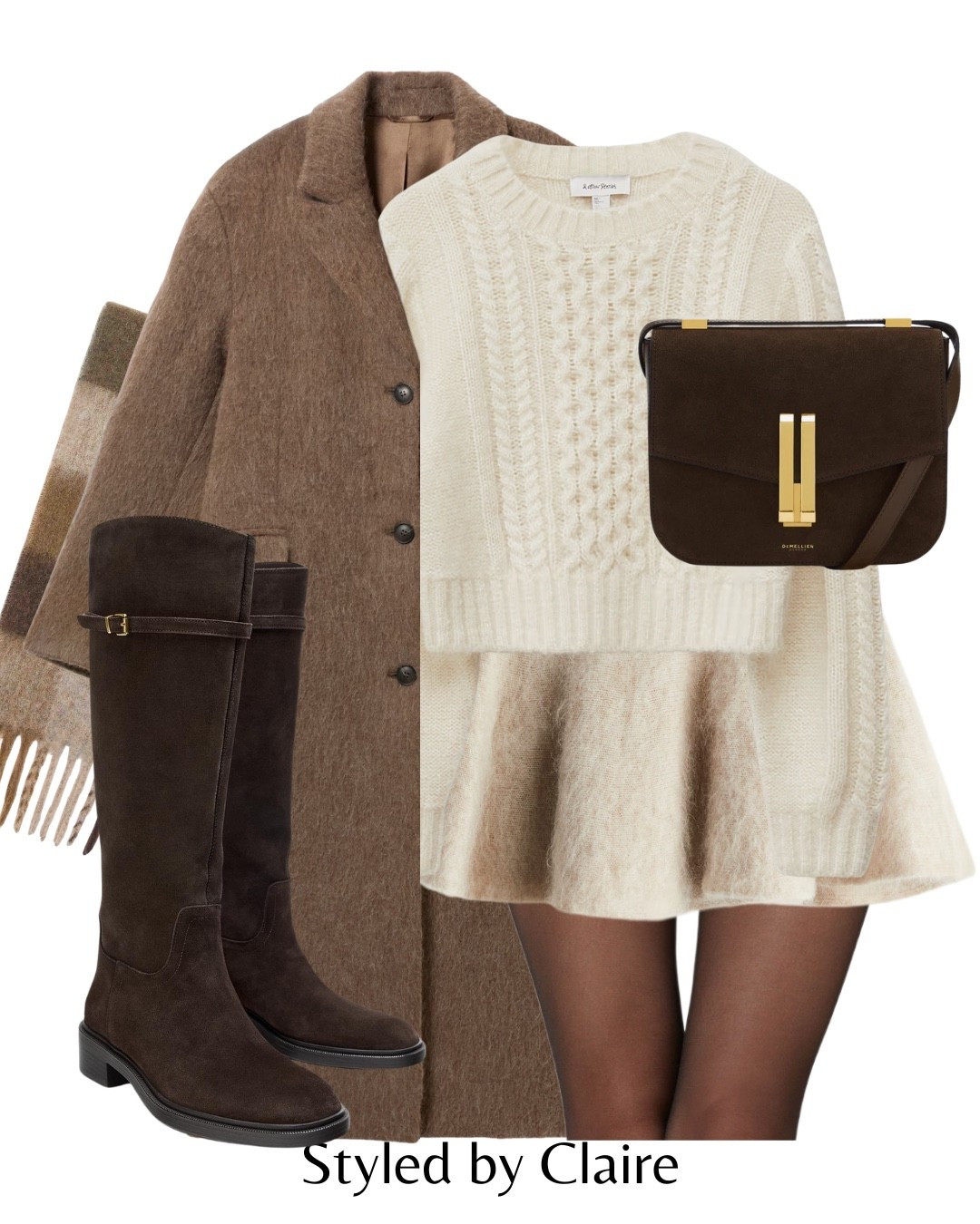 Suede riding boots🤎
Tags: Zara knee high brushed wool coat beige cable knit jumper sweater other stories flared mohair skirt demellier London shoulder bag acne studios scarf fashion autumn winter transitional inspo outfit ideas chic women’s style city break capsule wardrobe basics 

#LTKshoes #LTKwinter #LTKstyletip