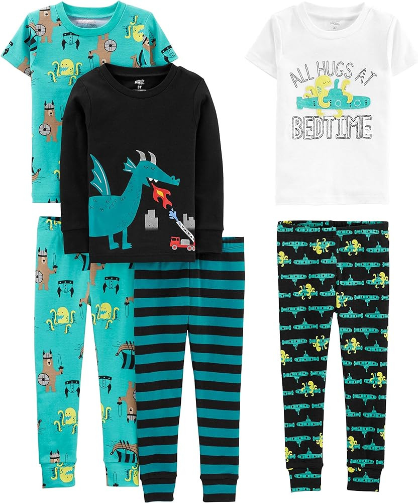 Simple Joys by Carter's girls 6-piece Snug Fit Cotton Pajama Set | Amazon (US)