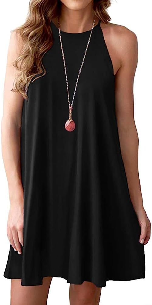 Women's Dress Sweet & Cute Sleeveless Sleepwear Shift Dress Mini Dress | Amazon (US)