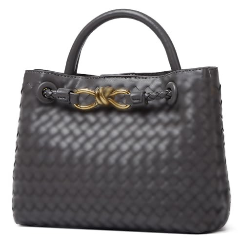 URAWOW Woven Bags for Women Bowknot Woven Tote Shoulder Hobo Crossbody Bags PU Leather Handwoven Woven Purse | Amazon (US)