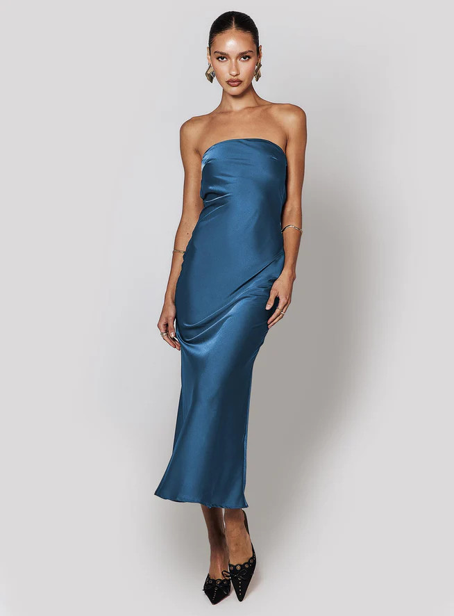 Haley Maxi Dress Mid Blue | Princess Polly US