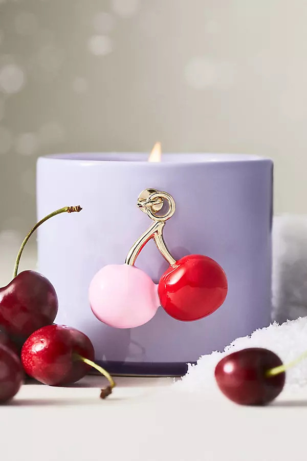 Cherry Charm Fruity Black Cherry & Tonka Ceramic Candle | Anthropologie (US)