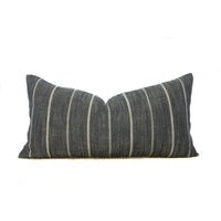 Dark Grey Striped Lumbar Pillow Cover | No1190 | Etsy (US)