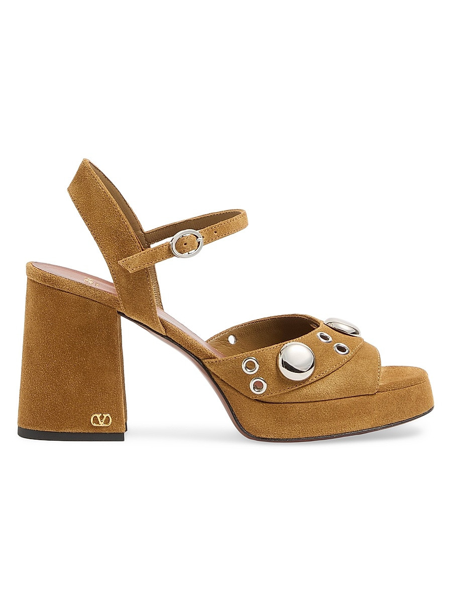 Women's Nellcote 90MM Platform Sandals in Split Leather - Havana Beige - Size 6.5 | Saks Fifth Avenue