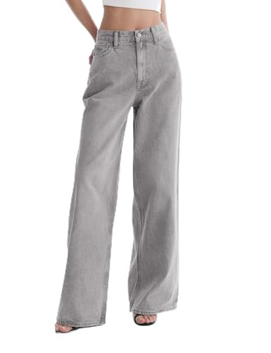 Women's Adjustable Wasit Wide Leg Jeans Baggy High Waisted Jeans Y2K Casual Trendy Denim Pants | Amazon (US)