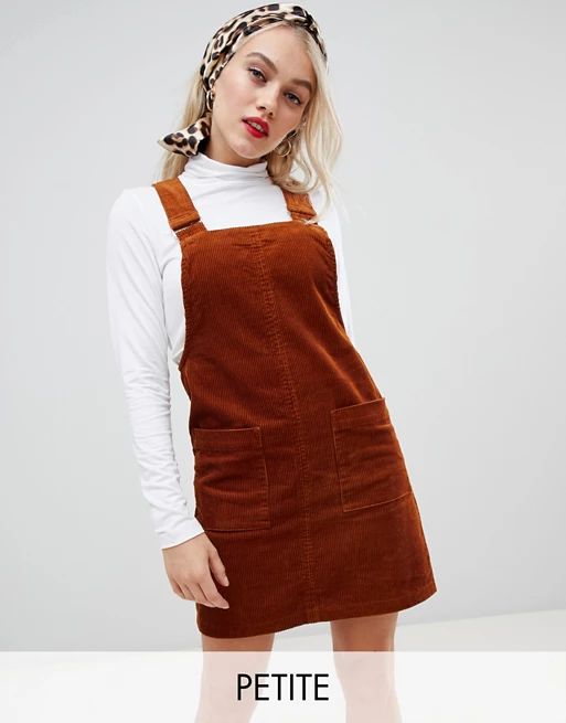 New Look Petite pinny dress in cord | ASOS US