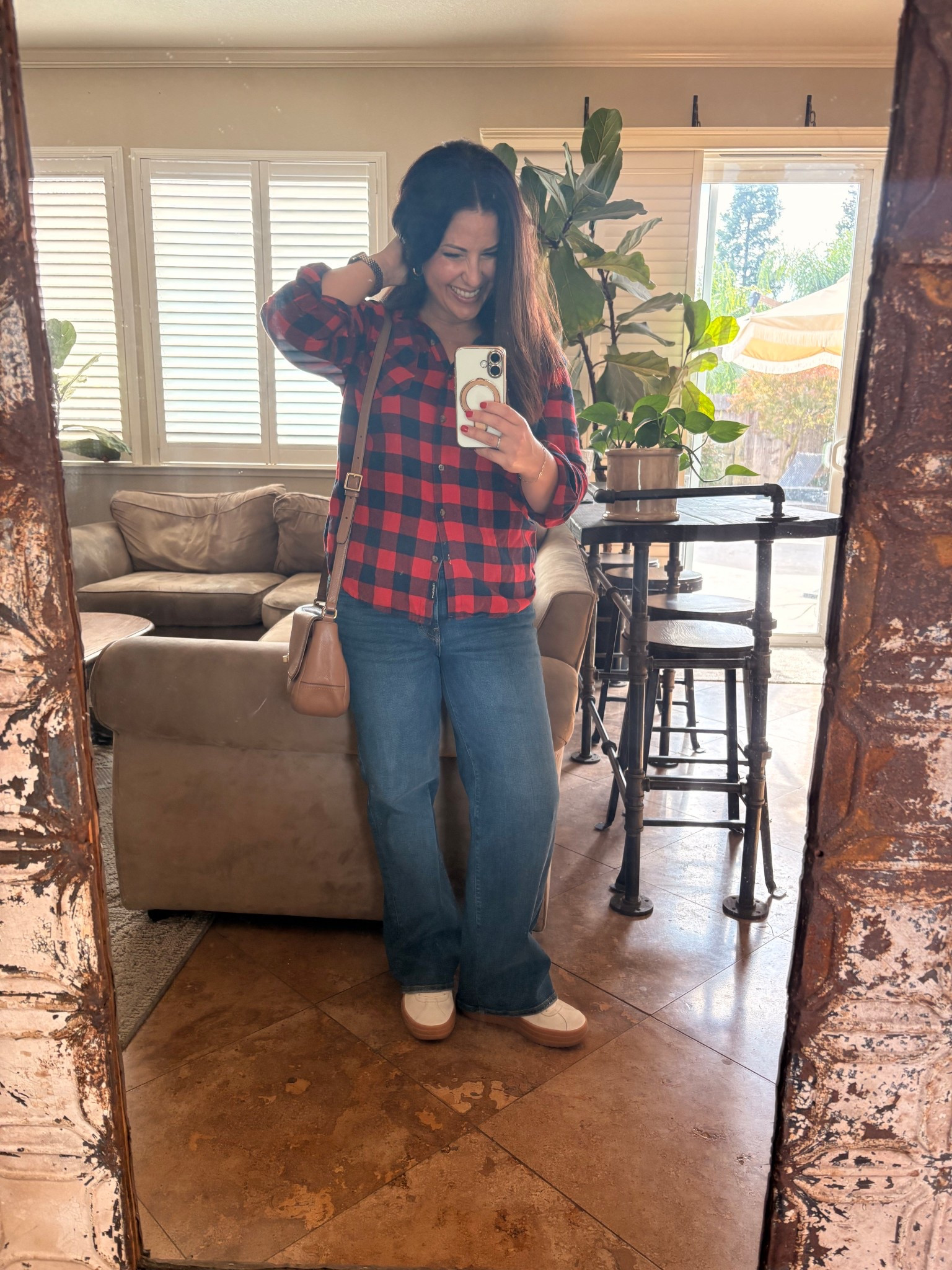 First flannel of the season! Ready for a fun day of chauffeuring kids between practices and activities and errands! 

#LTKdayinmylife #LTKSeasonal #LTKmomlife