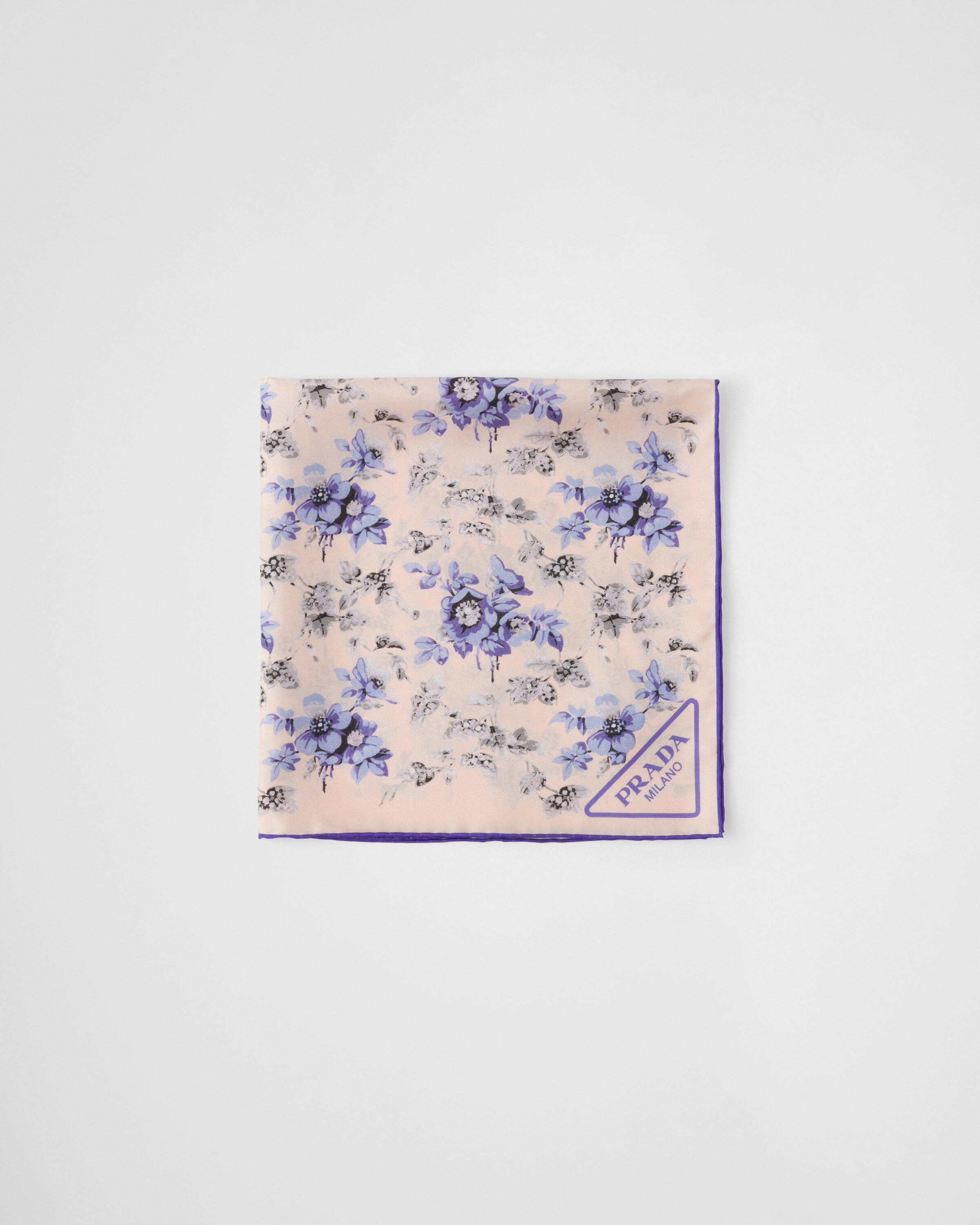 Printed silk twill scarf 55x55 | Prada US