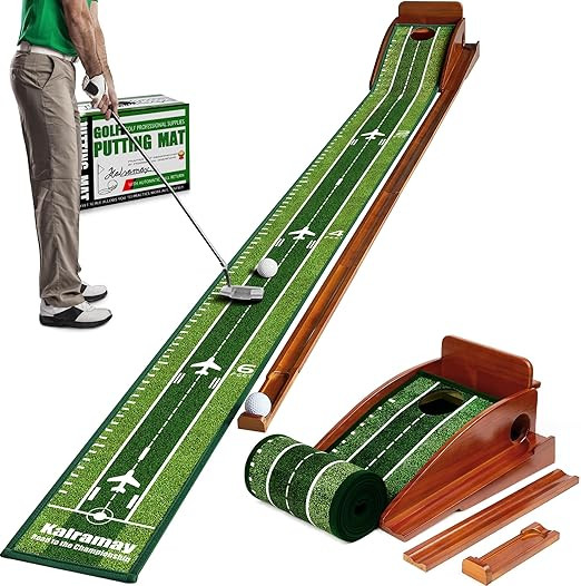 Putting Green Indoor Golf Putting Mat – Easy to Assemble with Automatic Ball Return, Wrinkle-Fr... | Amazon (US)