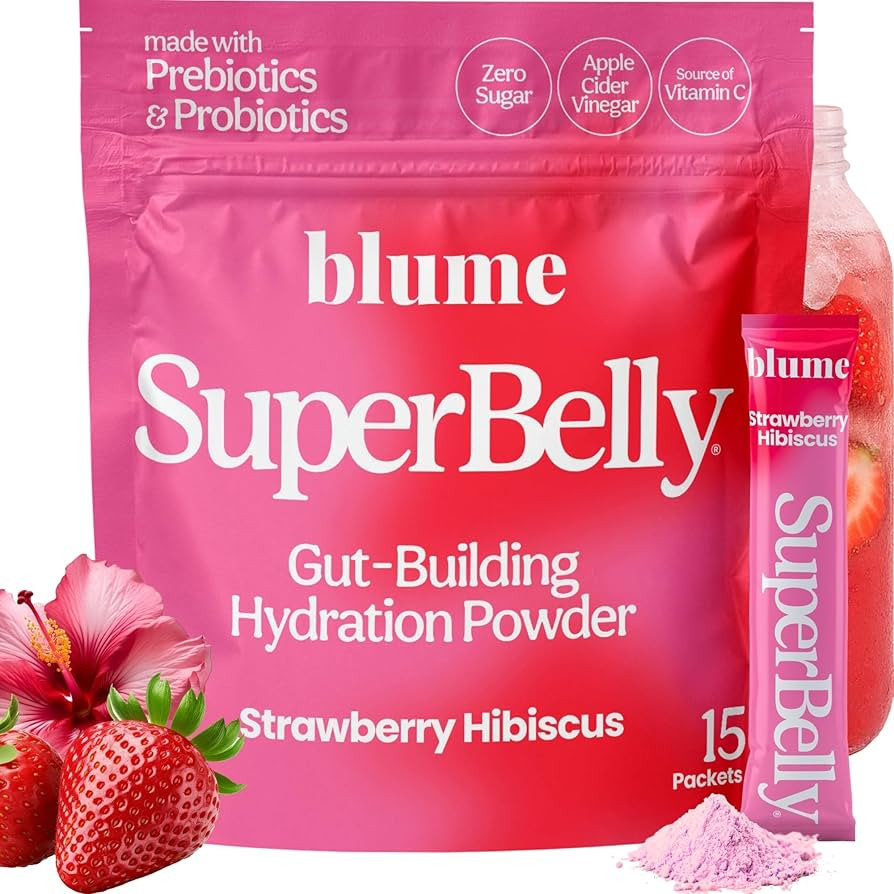 Blume SuperBelly Gut Health + Hydration, Daily Sugar Free Probiotics, Prebiotic Fiber, and Electr... | Amazon (US)
