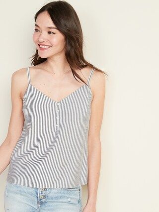 Striped V-Neck Button-Front Cami for Women | Old Navy (US)