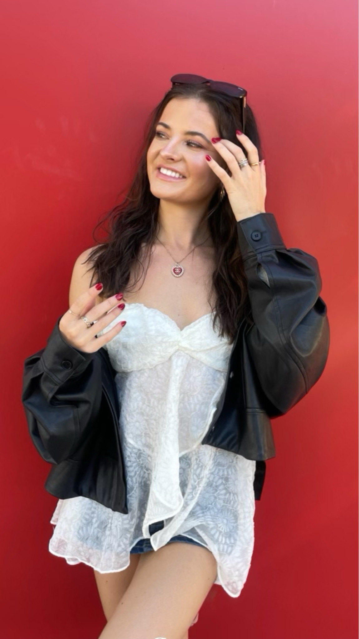 Loving the flowy tank & oversized leather jacket combo 🖤

#LTKbeauty #LTKHoliday #LTKstyletip
