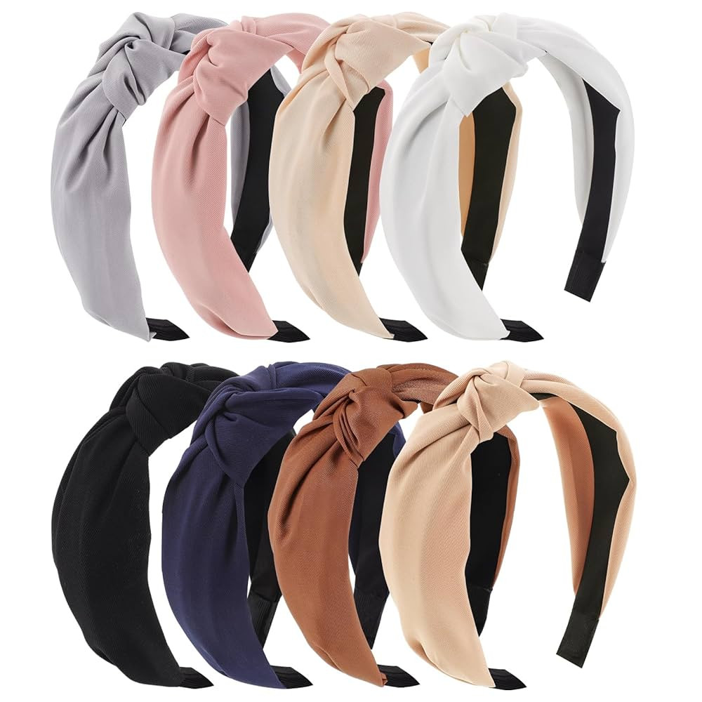 8Pcs Headbands for Women, Fashion Knotted Headband Coffee Series Wide Hairband Girls Hair Accesso... | Amazon (US)