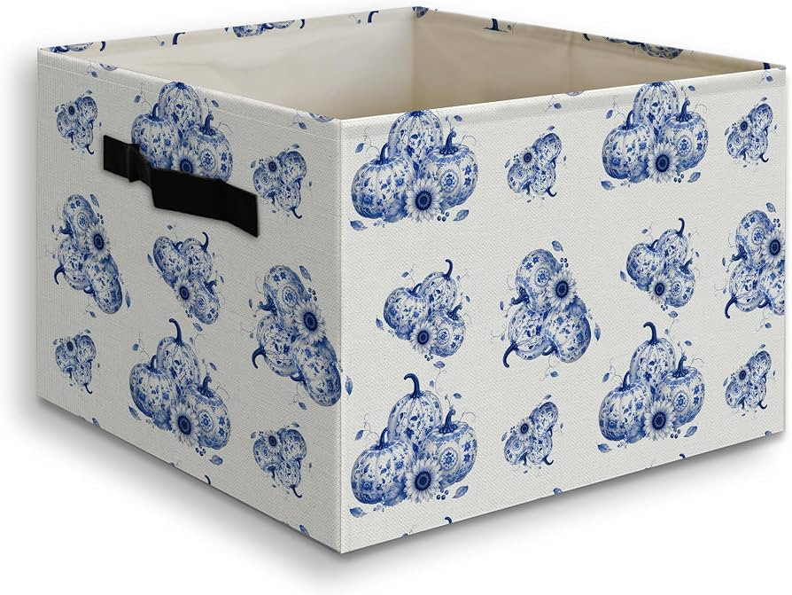 Chinoiserie Fall Pumpkin Foldable Storage Bins Box with Handles | Amazon (US)