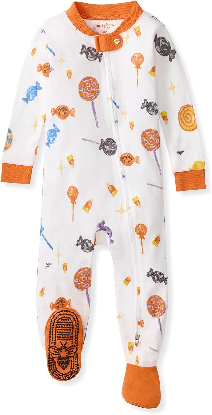 Burt's Bees Baby Boys Organic Cotton, Snug Fit Footed Sleeper Pajamas | Amazon (US)
