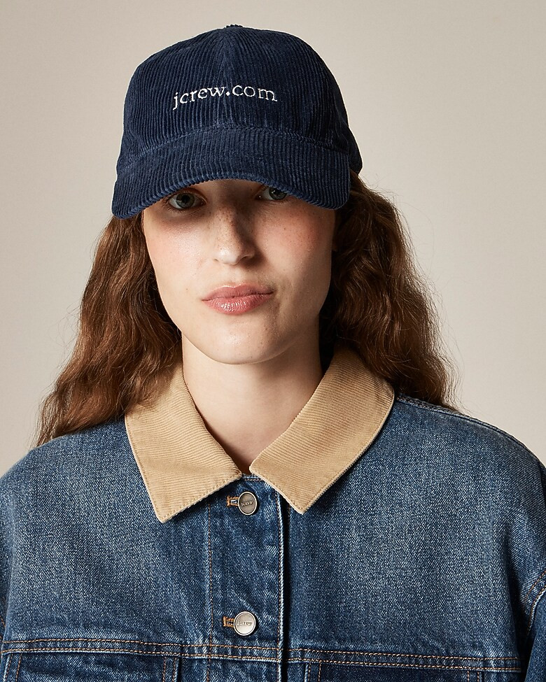 Embroidered corduroy baseball cap | J. Crew US